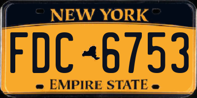NY license plate FDC6753