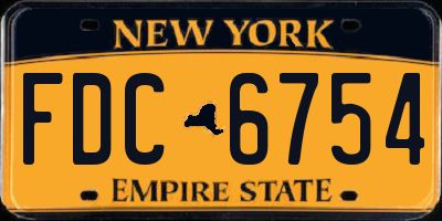 NY license plate FDC6754