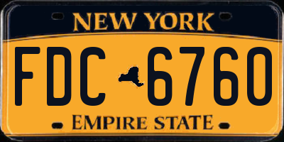 NY license plate FDC6760