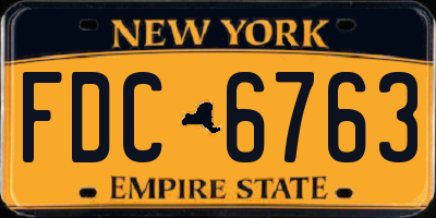 NY license plate FDC6763