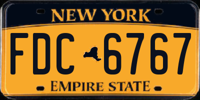 NY license plate FDC6767