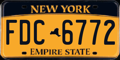 NY license plate FDC6772