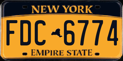 NY license plate FDC6774