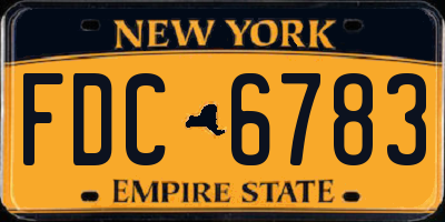 NY license plate FDC6783