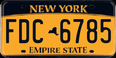 NY license plate FDC6785