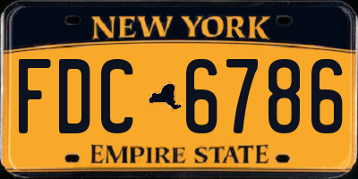 NY license plate FDC6786