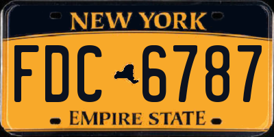 NY license plate FDC6787
