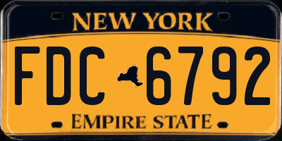 NY license plate FDC6792