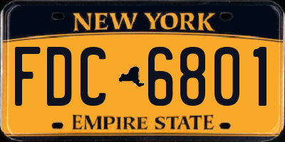 NY license plate FDC6801