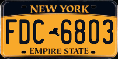 NY license plate FDC6803