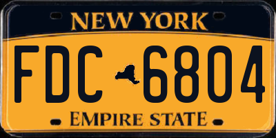 NY license plate FDC6804