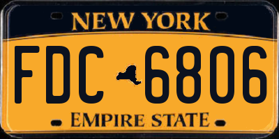 NY license plate FDC6806