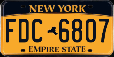 NY license plate FDC6807