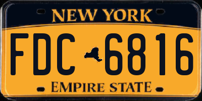 NY license plate FDC6816