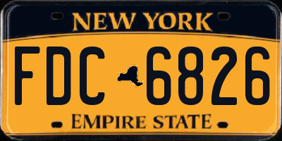 NY license plate FDC6826