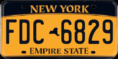 NY license plate FDC6829