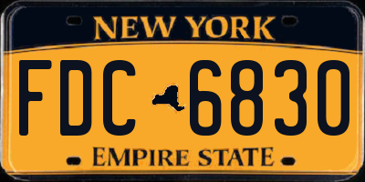 NY license plate FDC6830