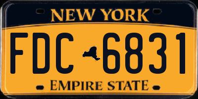 NY license plate FDC6831