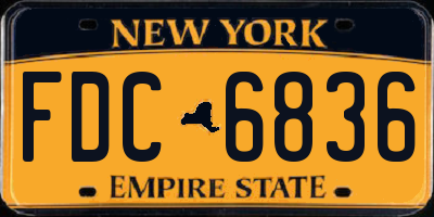 NY license plate FDC6836