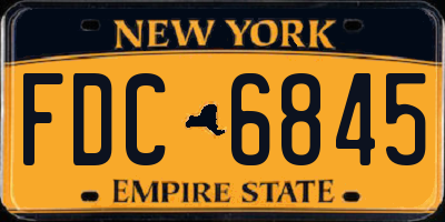NY license plate FDC6845