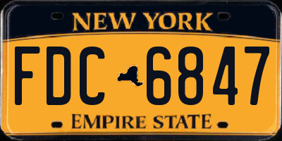 NY license plate FDC6847
