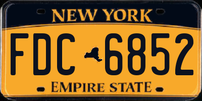 NY license plate FDC6852