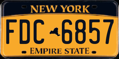 NY license plate FDC6857