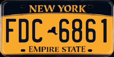 NY license plate FDC6861