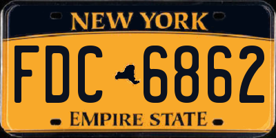NY license plate FDC6862