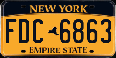 NY license plate FDC6863