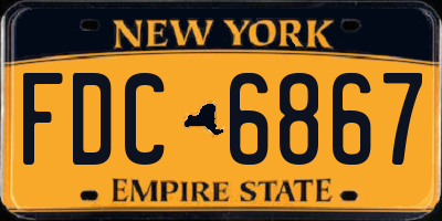 NY license plate FDC6867