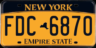 NY license plate FDC6870