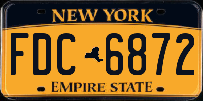 NY license plate FDC6872