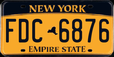 NY license plate FDC6876