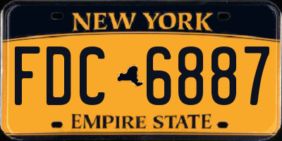 NY license plate FDC6887