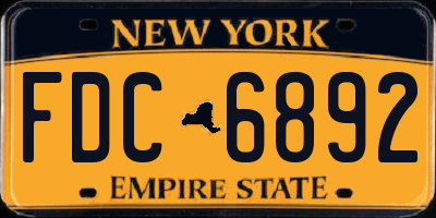 NY license plate FDC6892