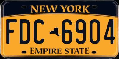 NY license plate FDC6904