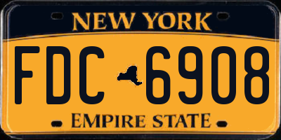 NY license plate FDC6908