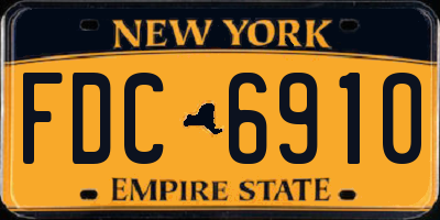 NY license plate FDC6910