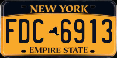 NY license plate FDC6913