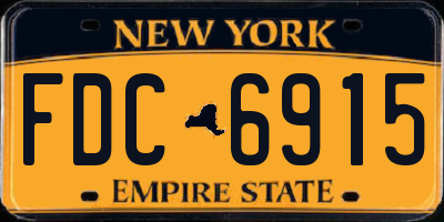 NY license plate FDC6915