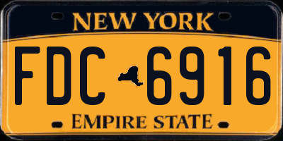 NY license plate FDC6916