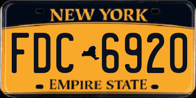 NY license plate FDC6920