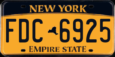 NY license plate FDC6925