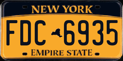 NY license plate FDC6935