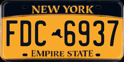 NY license plate FDC6937