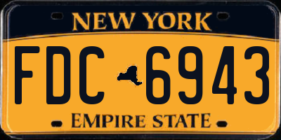 NY license plate FDC6943