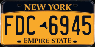 NY license plate FDC6945