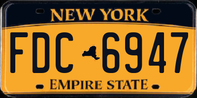 NY license plate FDC6947