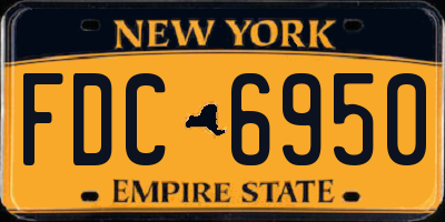NY license plate FDC6950